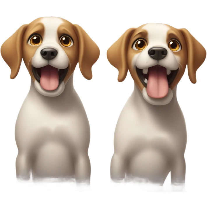 Dog talking to dog emoji