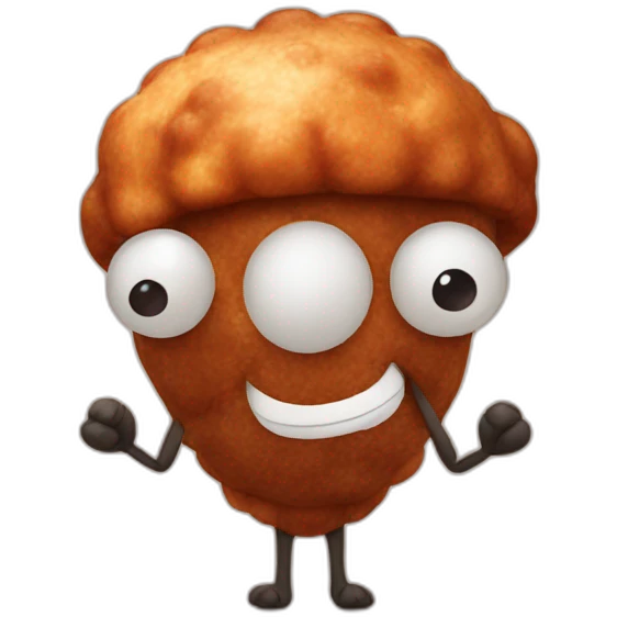 Anthropomorphic meatball with arms and legs emoji