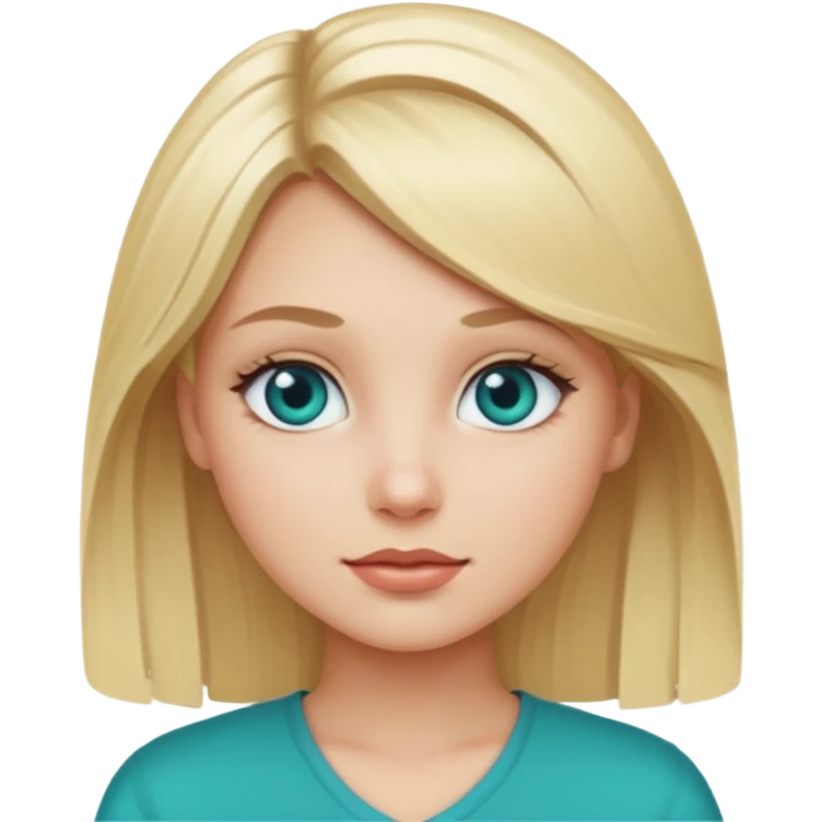 Blonde girl with teal eyes  emoji
