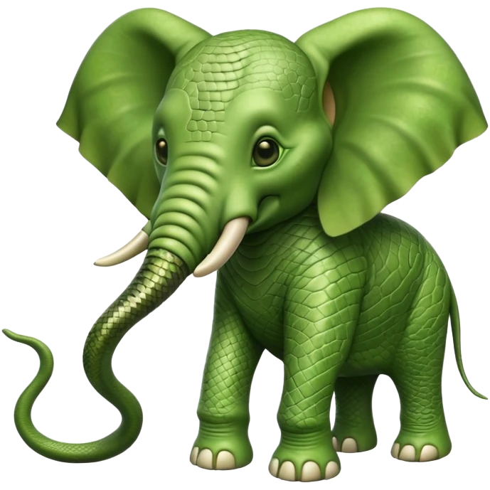 Alien elephant] full body green with snake skin  emoji