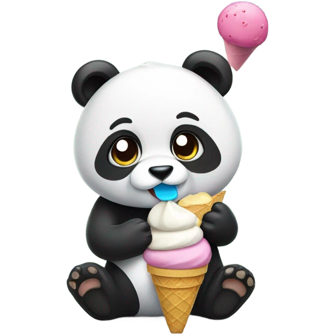 Panda eating ice cream emoji