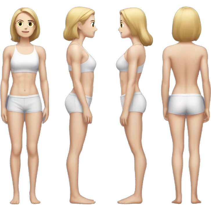 Back muscles girl pale skin brunette standing backwards emoji