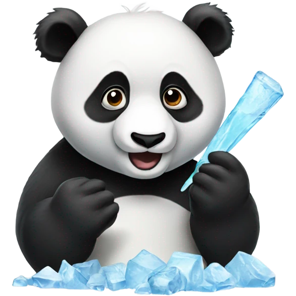 Panda eating ice create  emoji