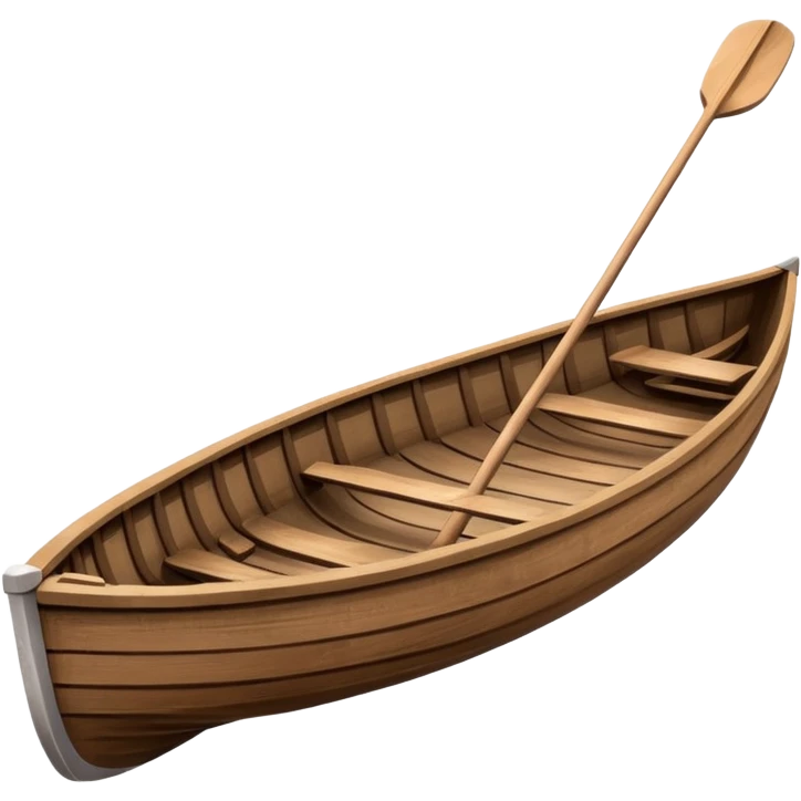 simple wooden rowboat side view emoji