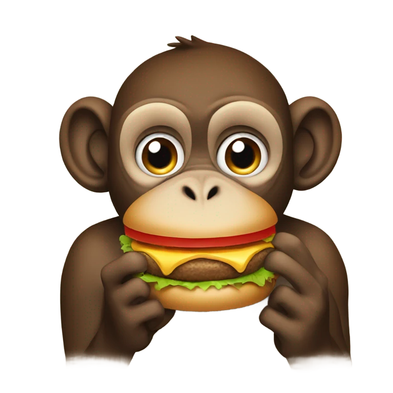 Monkey eating hamburger emoji