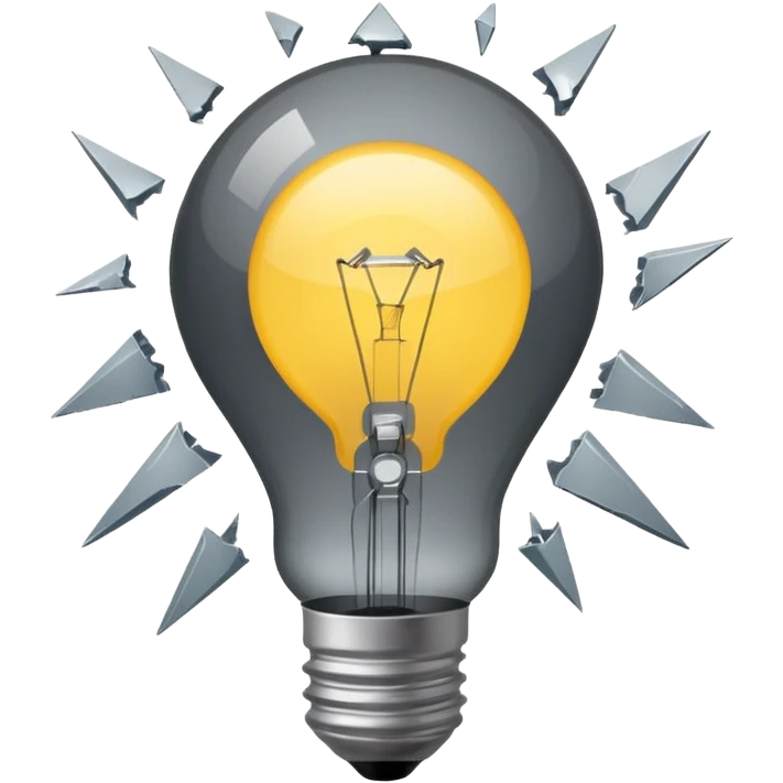 broken gray light bulb emoji