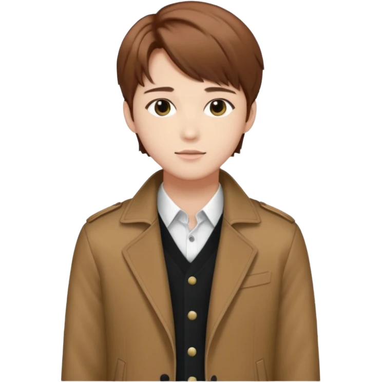Felix from Stray Kids, K-pop idol with brown hair emoji