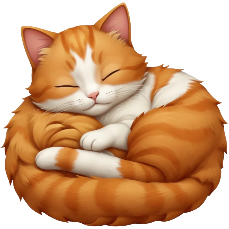 ginger and white small cat sleeping in funny position emoji
