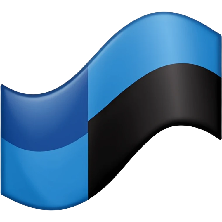 Bandera con tres líneas la de arriba con azul o azul oscuro el del medio blanco y la de abajo negro emoji