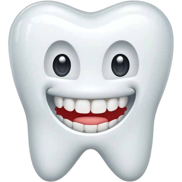 cartoon tooth with clear aligner braces, modern emoji style emoji