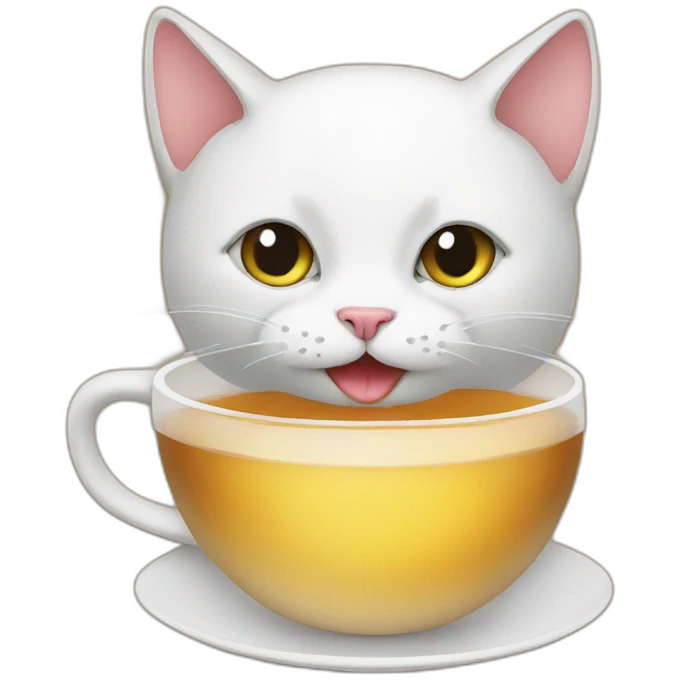 Cat drinkng tea emoji