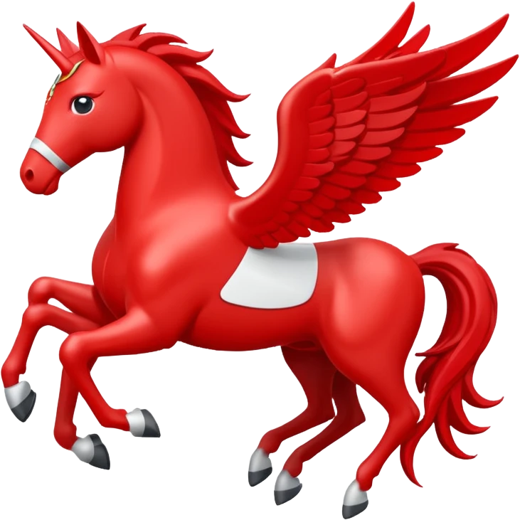Mobil red Pegasus with white outline emoji