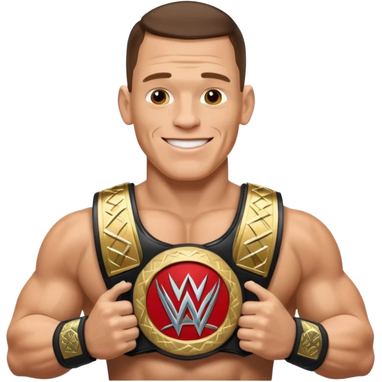 John Cena with wwe championship  emoji