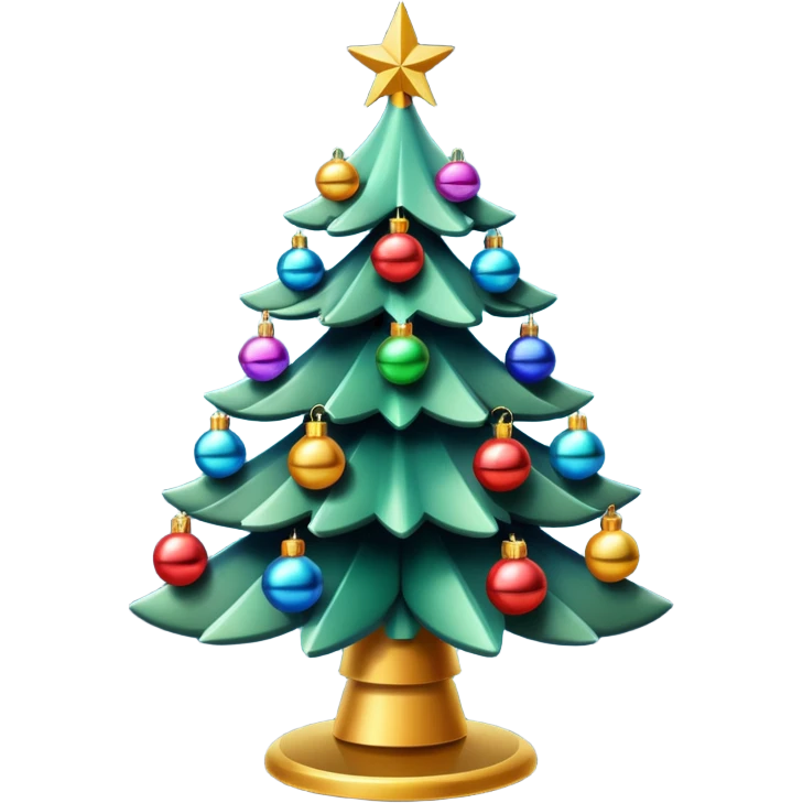 Christmas tree, decorated with futuristic decorations  emoji