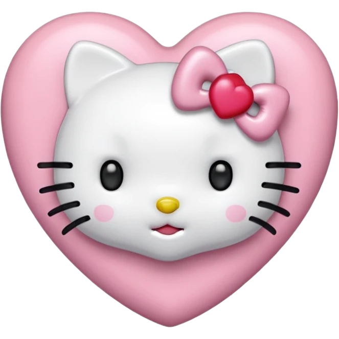 hello kitty heart`closed mouth emoji