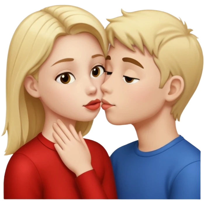 Girl kissing a boy emoji