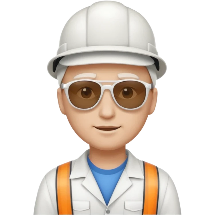 Engineer with white hat and sunglasses emoji