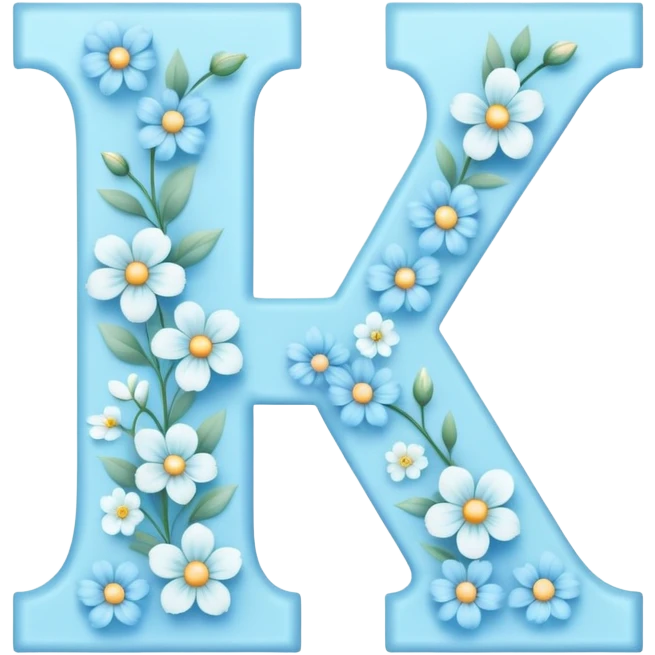 Light-blue flowery romantic alphabet letter emoji