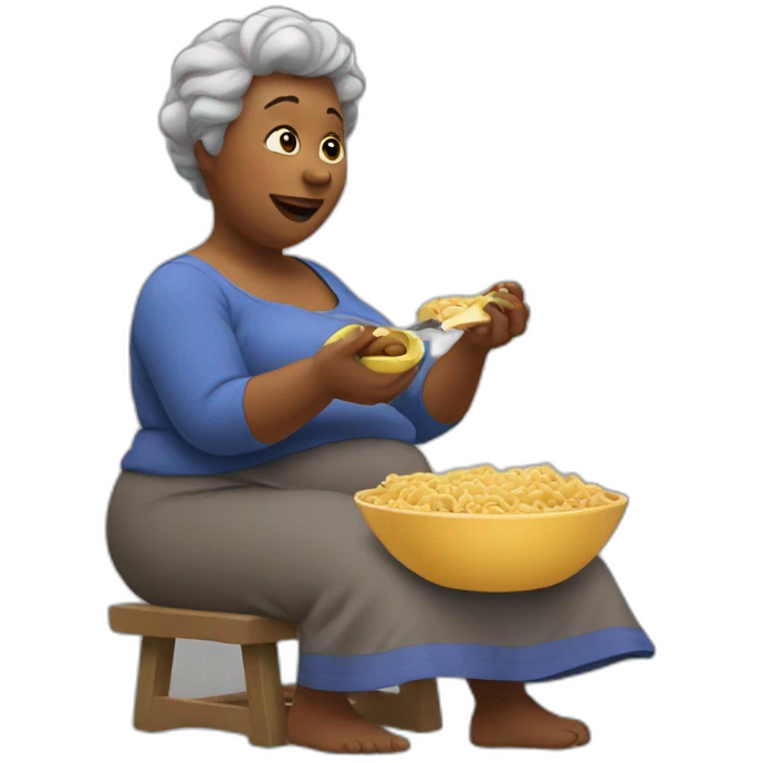 Big momma feeding emoji