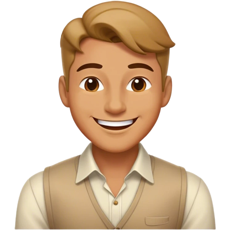 A confident man with a charming smile, a stylish outfit, and a playful or flirty demeanor. He stands with a relaxed posture, winking at someone, exuding an air of charm and charisma. His appearance is well-groomed, and he gives off a confident yet mischievous vibe emoji