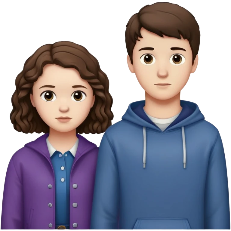 Hannah Baker and Clay Jensen together from 13 Reasons Why, teenage boy and girl standing side by side emoji