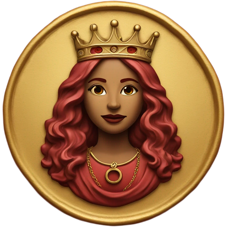 queen wax seal red crack broken circle emoji