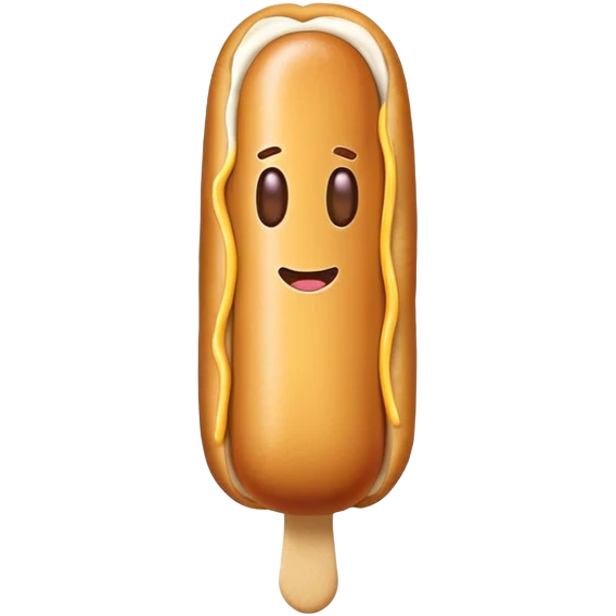 Minimalist corn dog emoji with gentle colors emoji