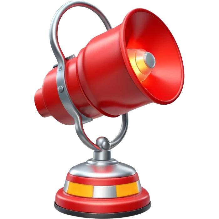 3D render of a red emergency siren light with a bright glow on top of a silver base, in Pixar-style, soft shadows, isolated on white background, professional but playful look

 emoji