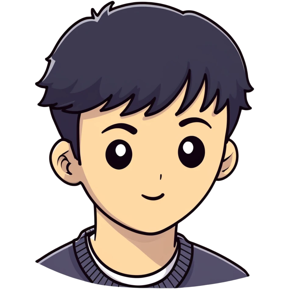 Short black haired male with one eye closed, young man with short black hair closing one eye emoji
