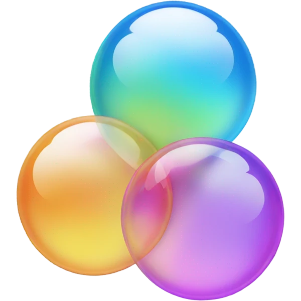 colorful clear bubbles emoji