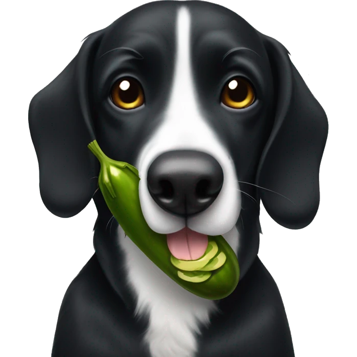 Black dog with a kangaro pickle emoji