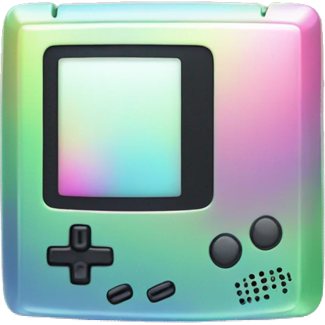 Iridescent Gameboy playing Kirby emoji