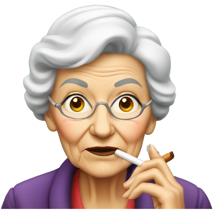 Old lady smoking a cigarette  emoji