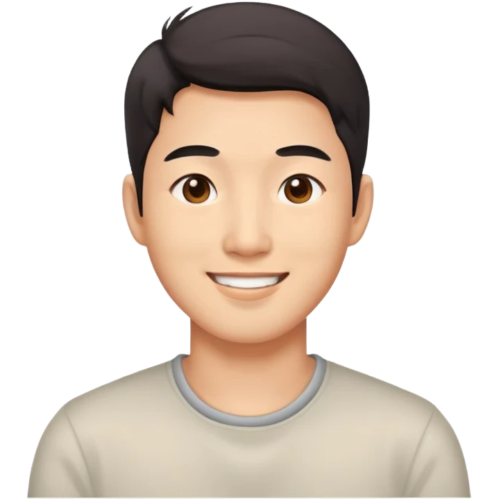 Asian happy good looking male emoji