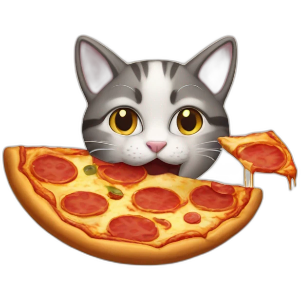 cat eating pizza emoji