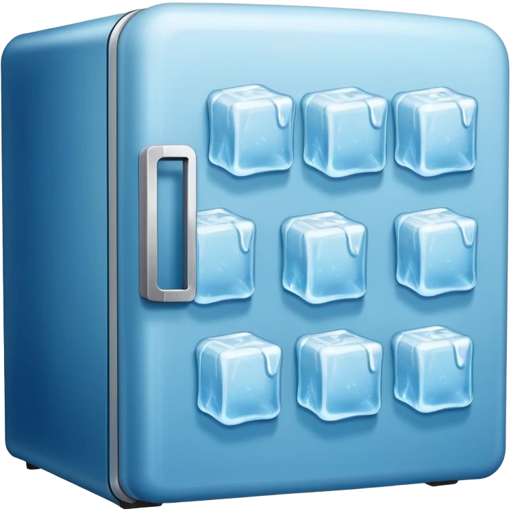 old-style blue refrigerator with ice inside emoji