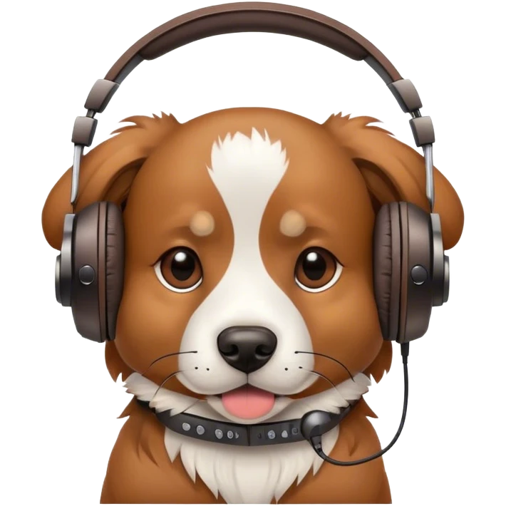 Perro con audífonos  emoji