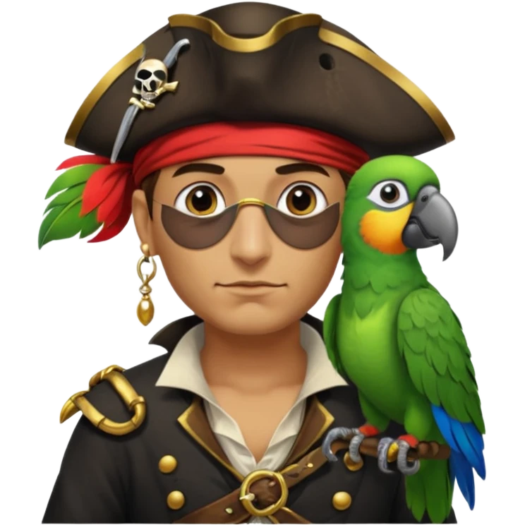 pirate and parrot emoji