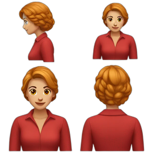Mujer pelo rojo corto y liso emoji