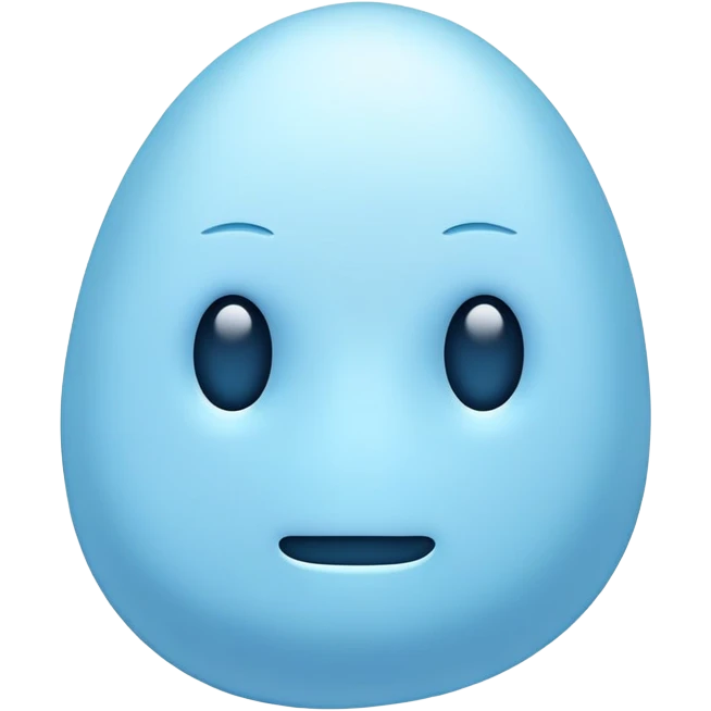 abstract irregular light blue shape, absolutely no facial features, no eyes, no mouth, purely abstract color blob emoji