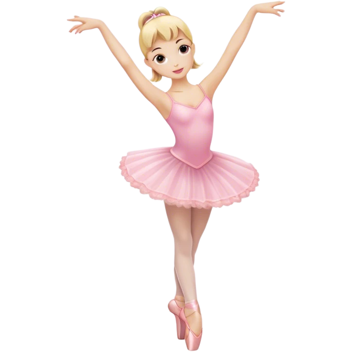 Blonde ballerina in pink pointe shoes emoji