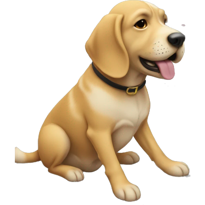 dog kissing the sidewalk emoji