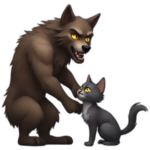 Werewolf and Kitten emoji