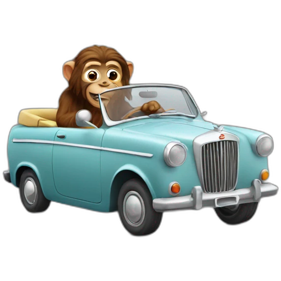 Singe dans voiture emoji