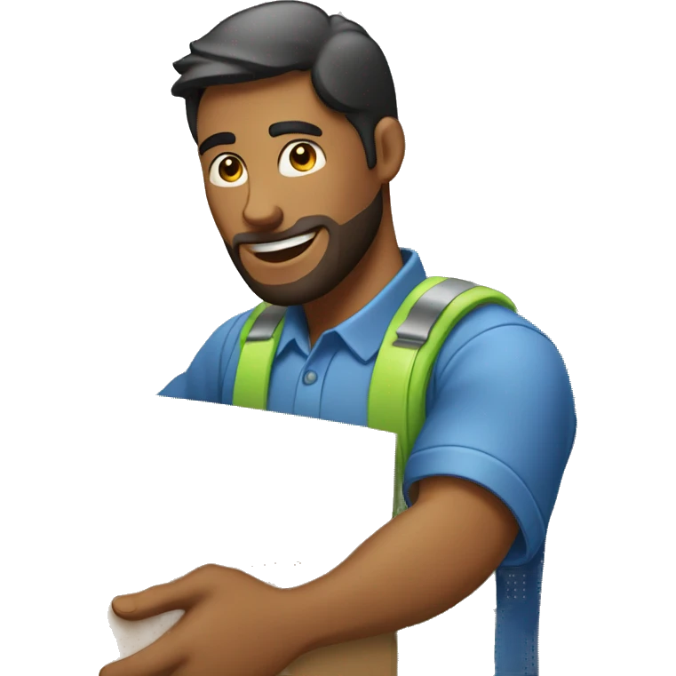 a man packing an item to a box emoji
