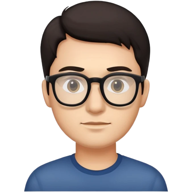 standard male emoji with dark hair, glasses, minimal details emoji