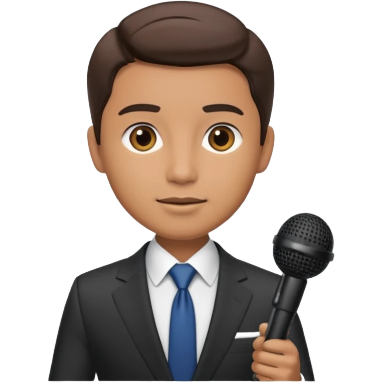 newsroom, news anchor with mic emoji