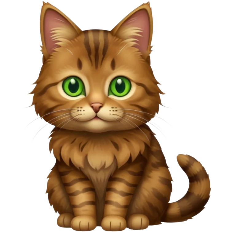 brown tabby cat with green eyes emoji