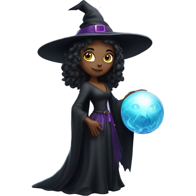 Beautiful Witch with magic ball emoji