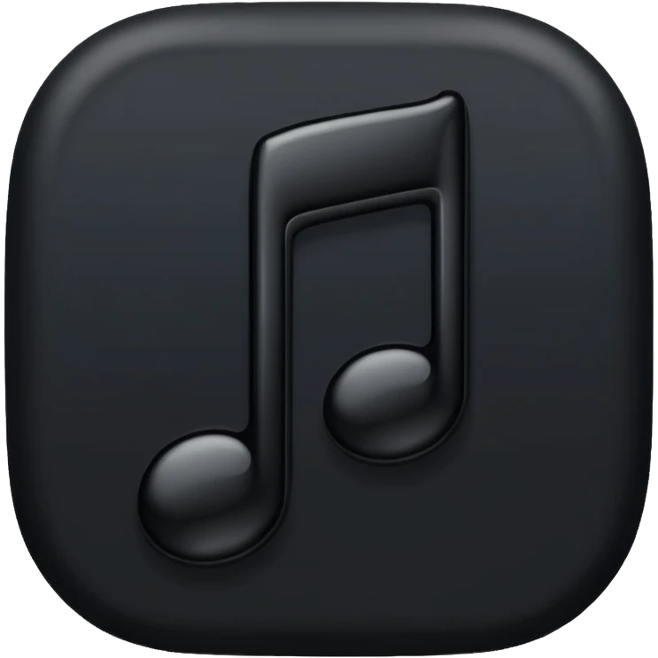 black simple music note re emoji